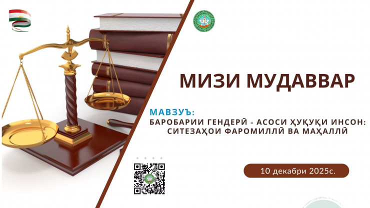 МИЗИ МУДАВВАР "Баробарии гендерӣ - асоси ҳуқуқи инсон:  ситезаҳои фаромиллӣ ва маҳаллӣ"